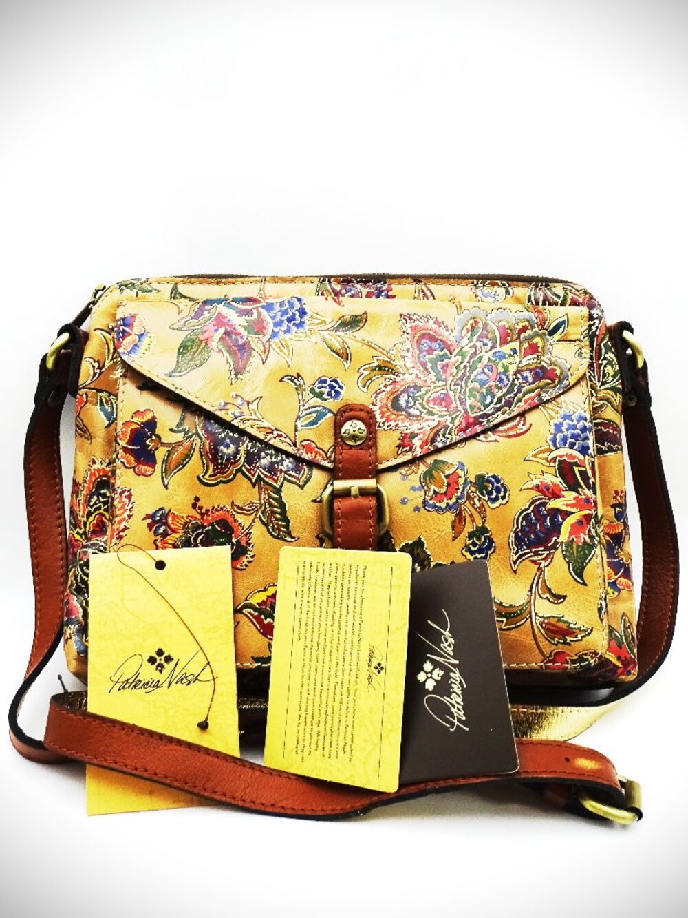 PATRICIA NASH Avellino French Tapestry Color Genuine Leather Crossbody Organizer